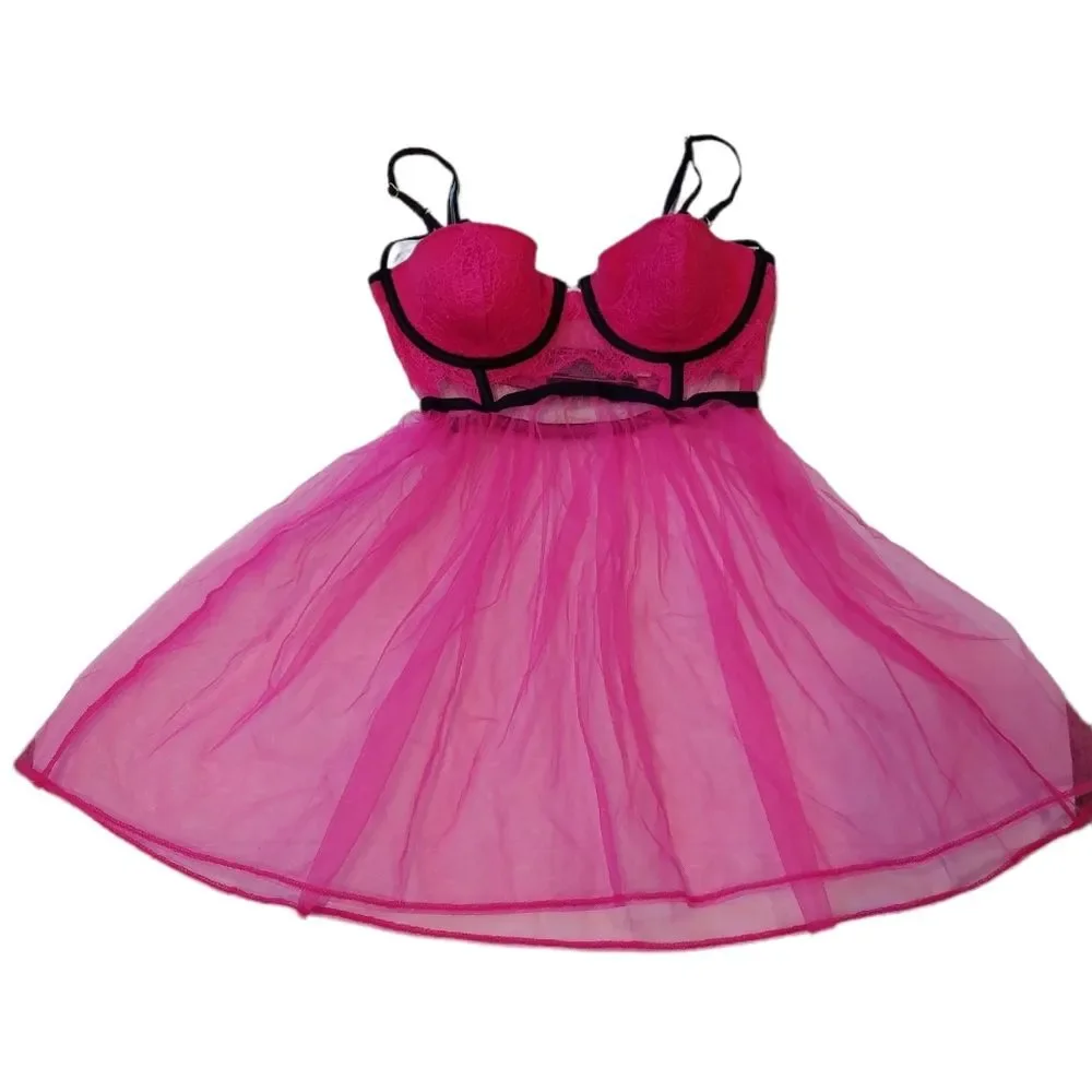 NWT Victoria Secret Tulle Baby Doll Lingerie